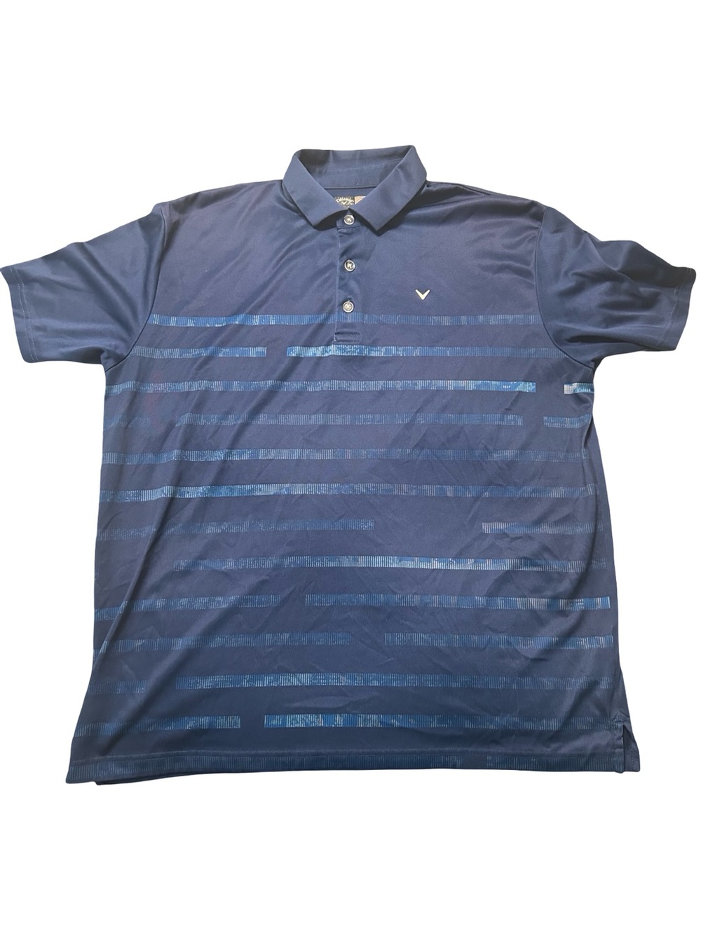 Callaway Navy & Light Blue Striped Men's Polo